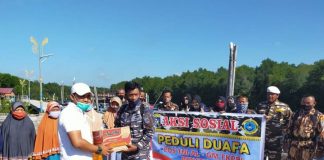 Personil TNI AL Pos Bengkalis Bakti Sosial Bersama GM-FKKPI