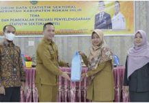 Diskominfotiks Rohil Gelar Sosialisasi dan Pembekalan Evaluasi Penyelenggaran Statistik Sektoral