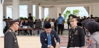 Bupati dan Wabup Rohil Hadiri Upacara Peringatan HUT Bhayangkara ke-77